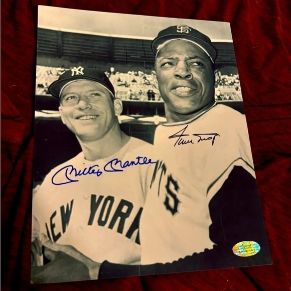 Mickey Mantle Willie Mays New York Yankees signed photo - Picture 1 of 1